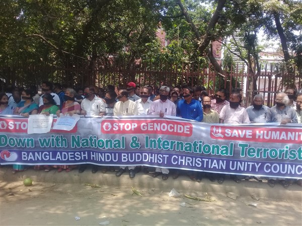 Dhaka: centinaia di indÃ¹, buddisti e cristiani condannano i massacri in Sri Lanka