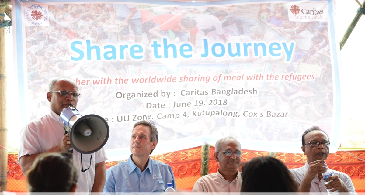 Bishop Lawrence Subrato Hawlader speaks in Rohingya refugee camps