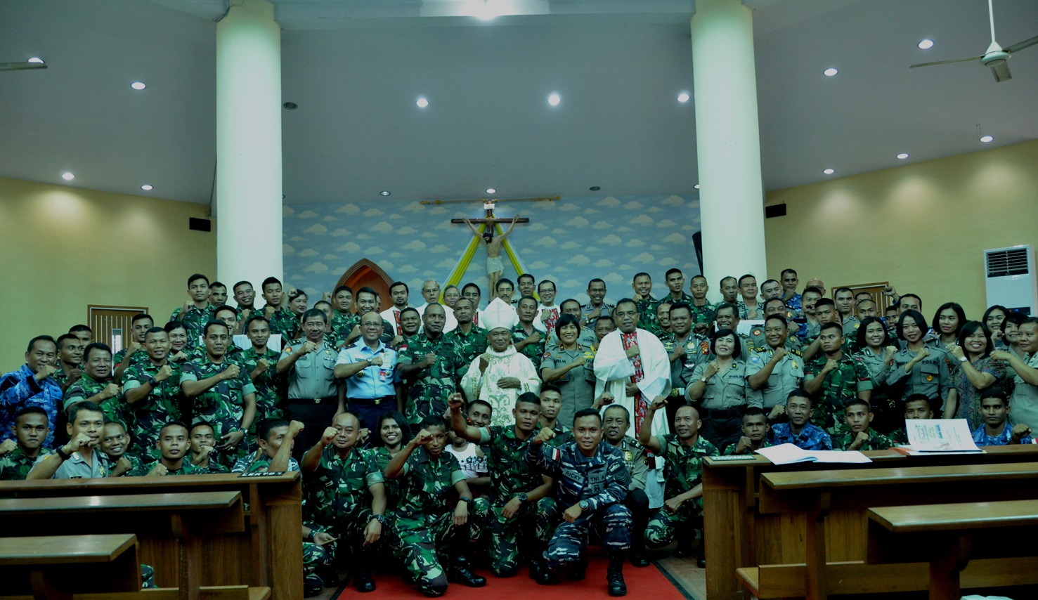 Catholic soldiers and police agents in Pontianak