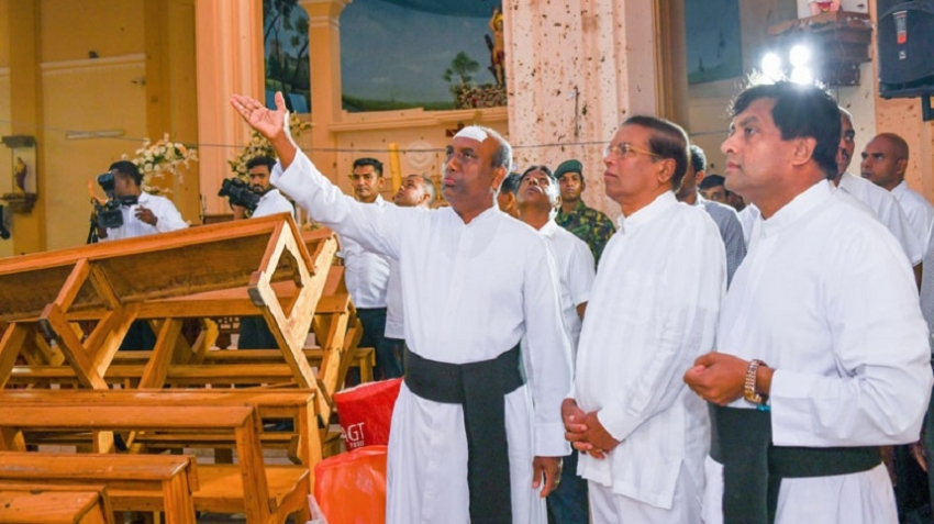 President Sirisena visits St. Sebastian's church
