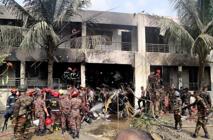 Military aircraft crashes into school in Dhaka: death toll rises to 27