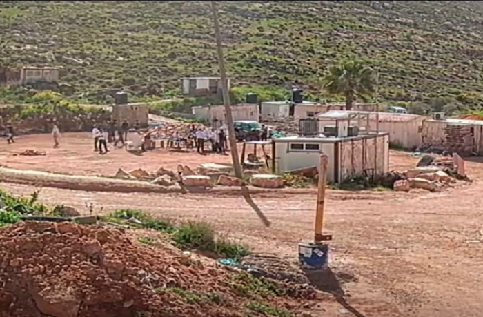 Settlers occupy a stone quarry in the Christian West Bank town of Taybeh